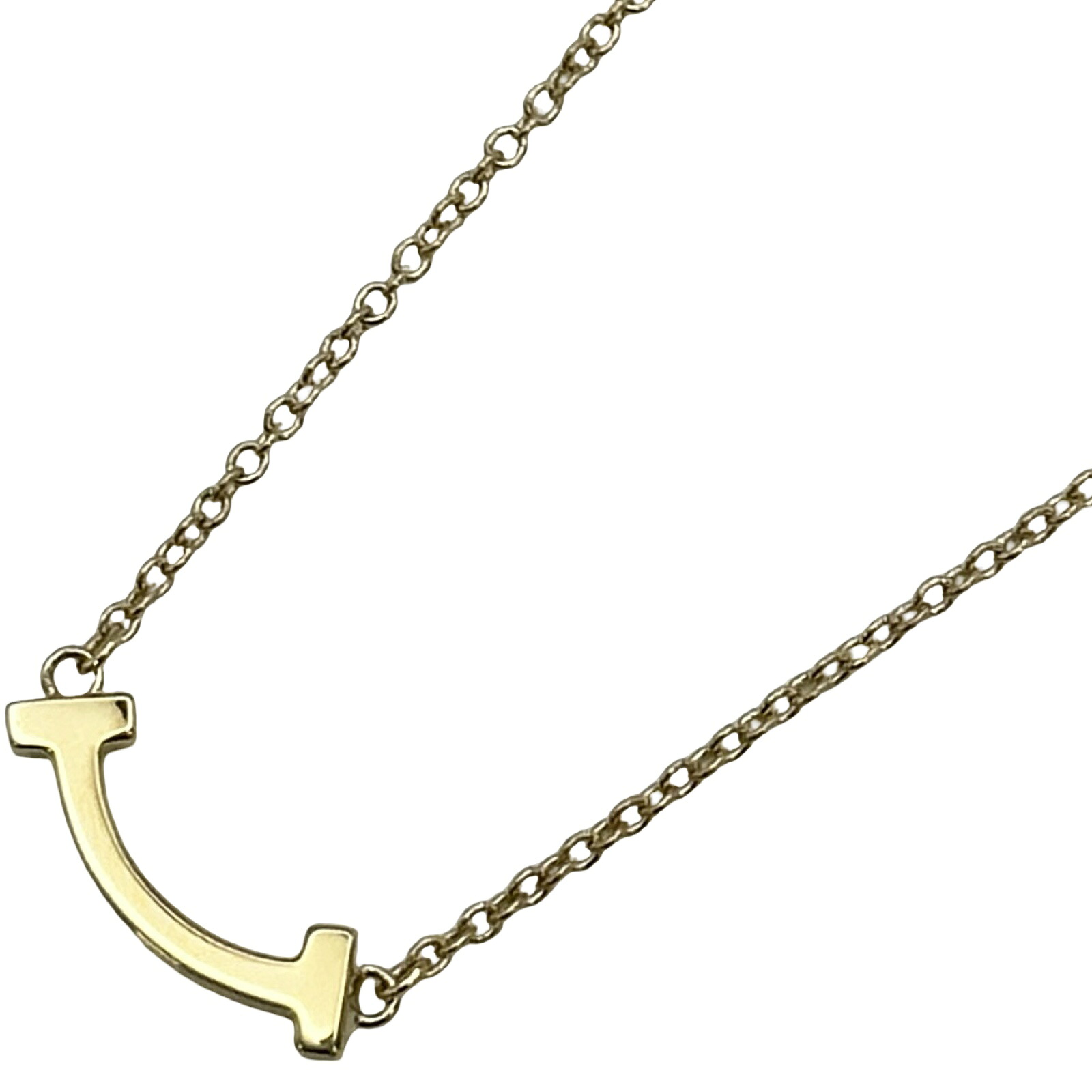 ティファニー TIFFANY&CO Tスマイルネックレスミニ ゴールド Au750 ジュエリー【中古】|OKURA(おお蔵)店