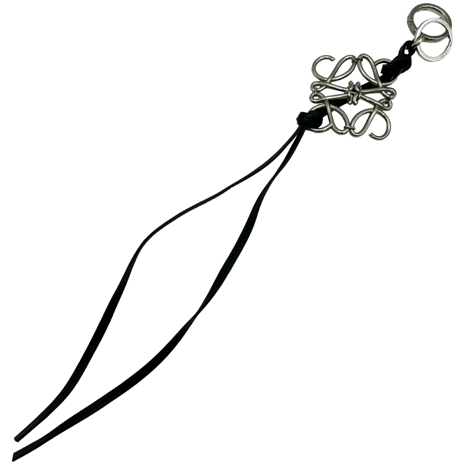 ロエベ LOEWE アナグラムチャーム ブラック レザー/メタル アクセサリー【中古】|OKURA(おお蔵)店