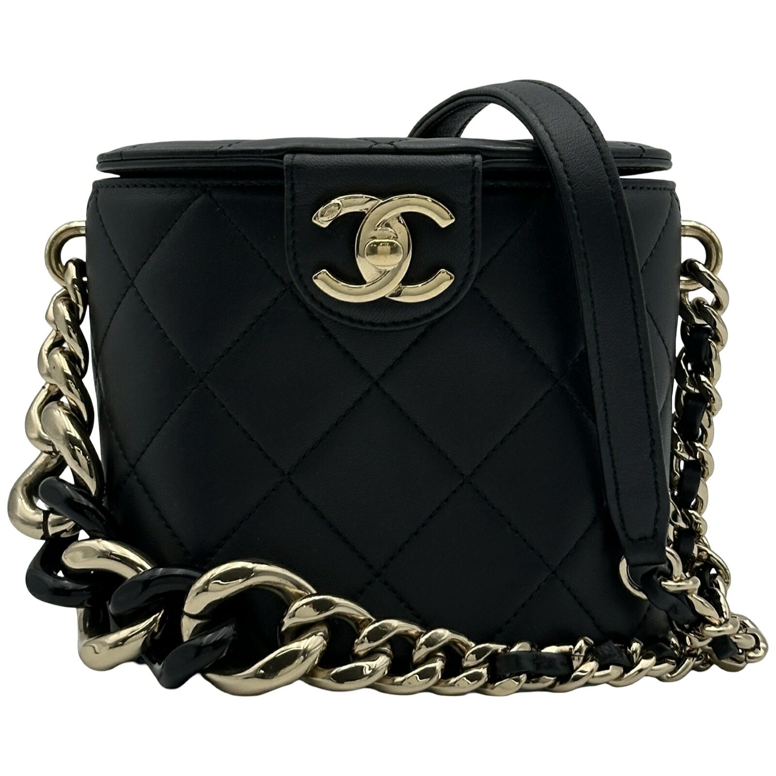 シャネル CHANEL マトラッセバニティ AS1355 29番台 ブラック ラムスキン レディース ショルダーバッグ【中古】｜OKURA（おお蔵）店