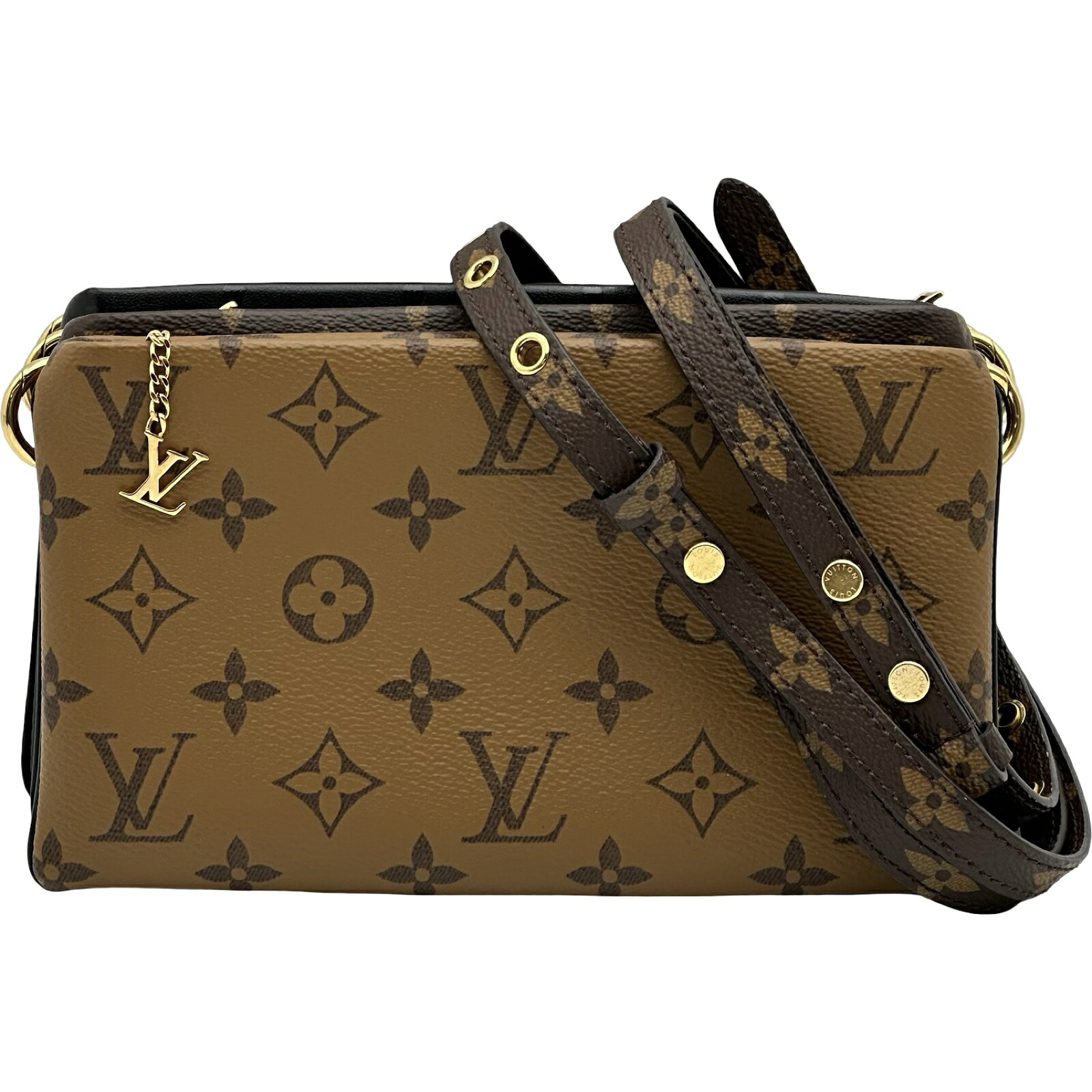 ルイ・ヴィトン LOUIS VUITTON ポシェット・LV3 M45412 ブラウン/ブラック リバース レディース ショルダーバッグ【中古】｜OKURA（おお蔵）店