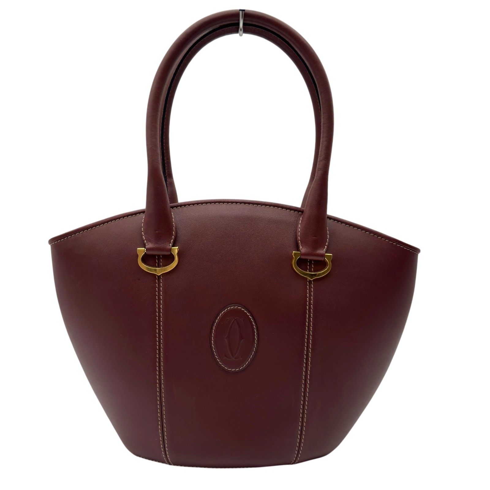 カルティエ Cartier マストライン ハンドバッグ ボルドー レザー レディース ハンドバッグ【中古】｜OKURA（おお蔵）店