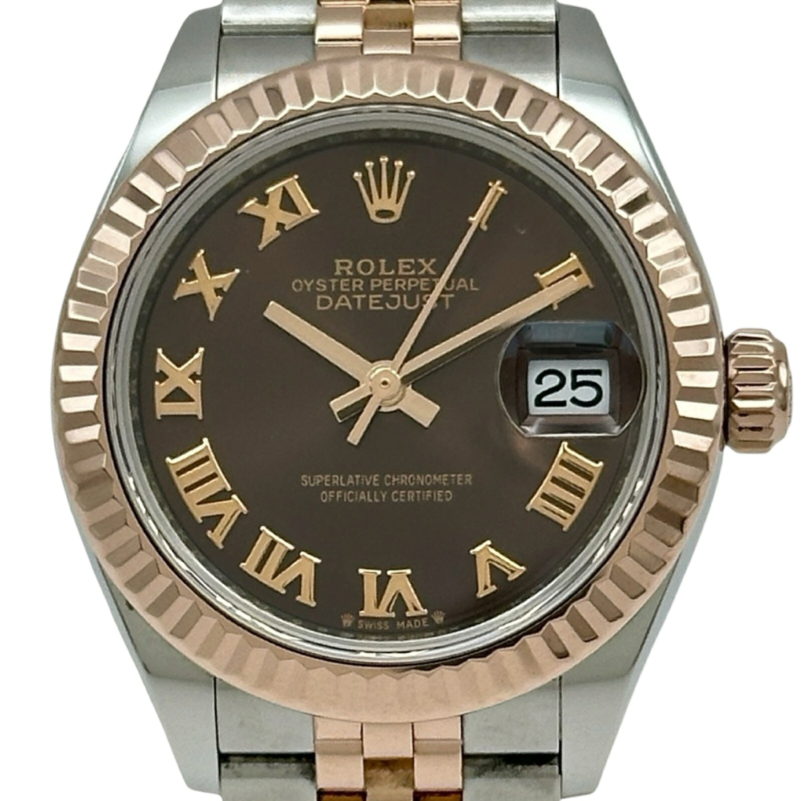 ロレックス ROLEX デイトジャスト28 279171 チョコ ピンクゴールド/ステンレススチール 自動巻き レディース 腕時計【中古】|OKURA(おお蔵)店