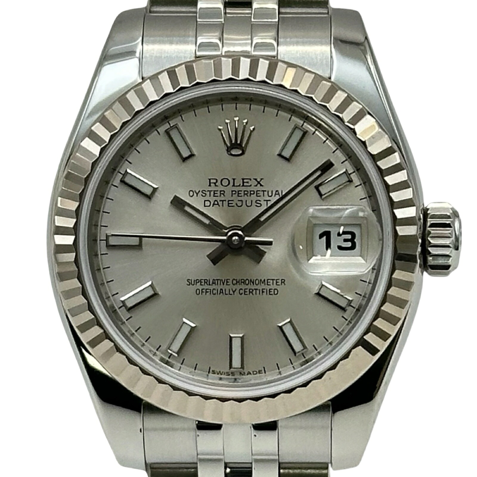 ロレックス ROLEX デイトジャスト 26 179174 シルバー ホワイトゴールド/ステンレススチール 自動巻き レディース 腕時計【中古】|OKURA(おお蔵)店