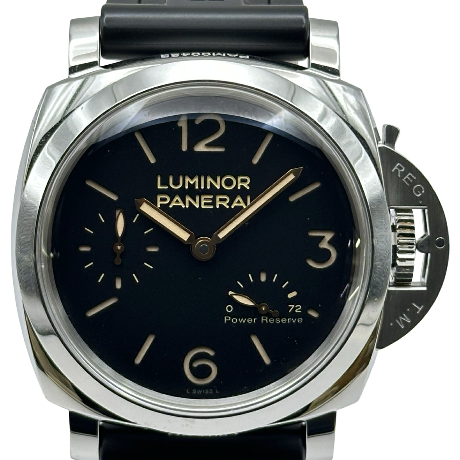 パネライ PANERAI ルミノール 1950 3デイズ パワーリザーブ PAM00423 ブラック ステンレススチール 手巻き メンズ 腕時計【中古】|OKURA(おお蔵)店