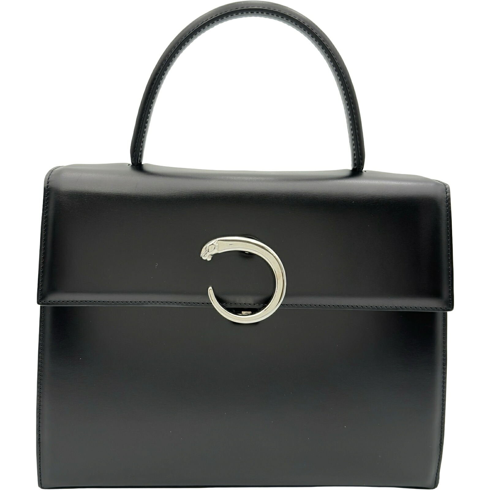 カルティエ Cartier パンテールハンドバッグ ブラック レザー レディース ハンドバッグ【中古】｜OKURA（おお蔵）店