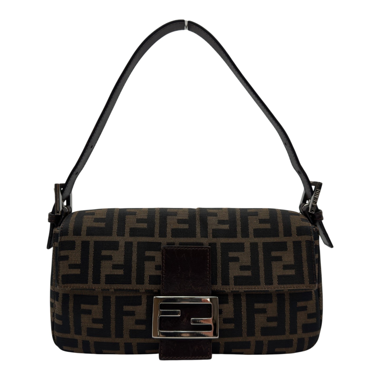 フェンディ FENDI マンマバケット ブラウン ナイロンジャガード レディース ショルダーバッグ【中古】｜OKURA（おお蔵）店