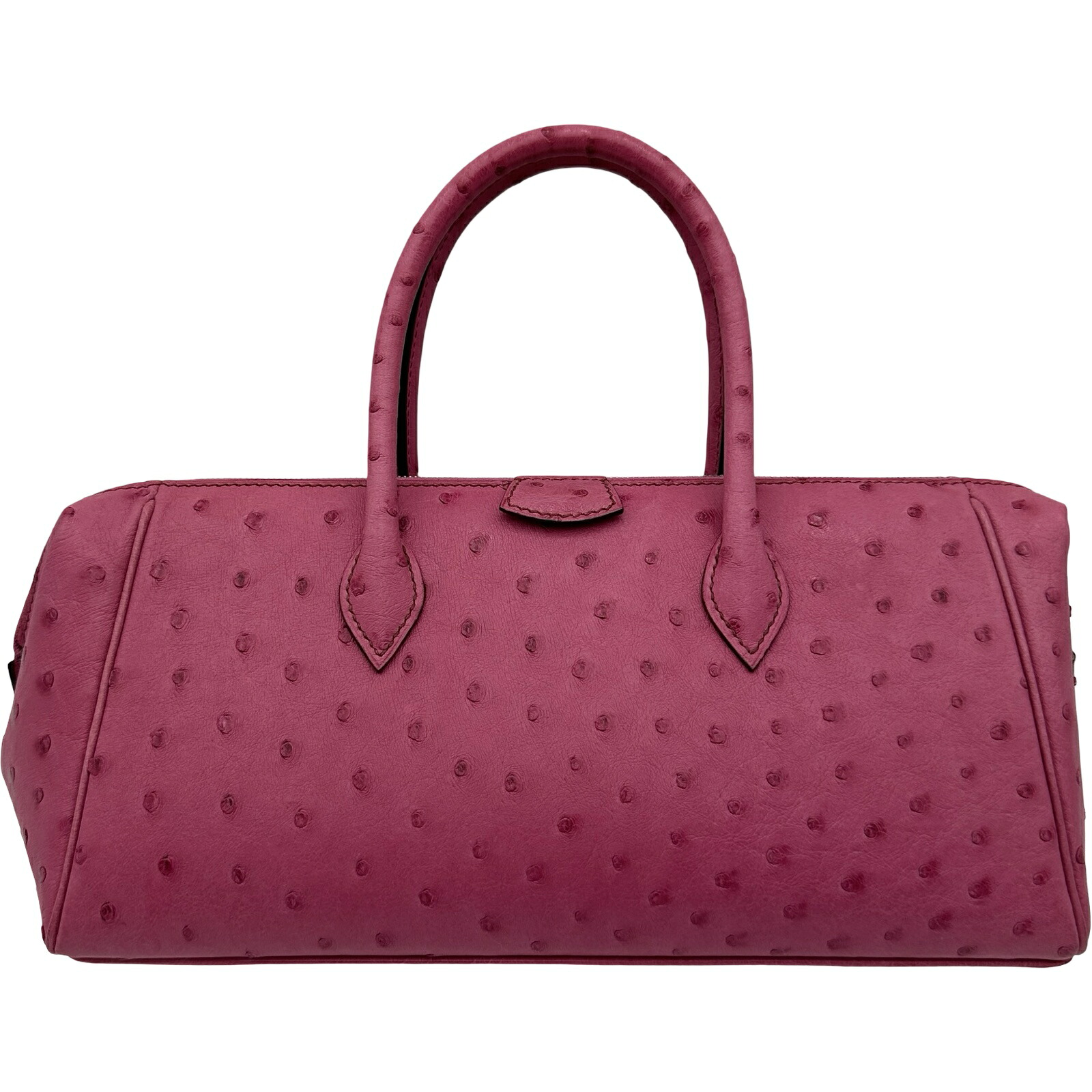 エルメス HERMES ポリポンペイ27 □J刻印 フューシャピンク シルバー金具 オーストリッチ レディース ハンドバッグ【中古】|OKURA(おお蔵)店