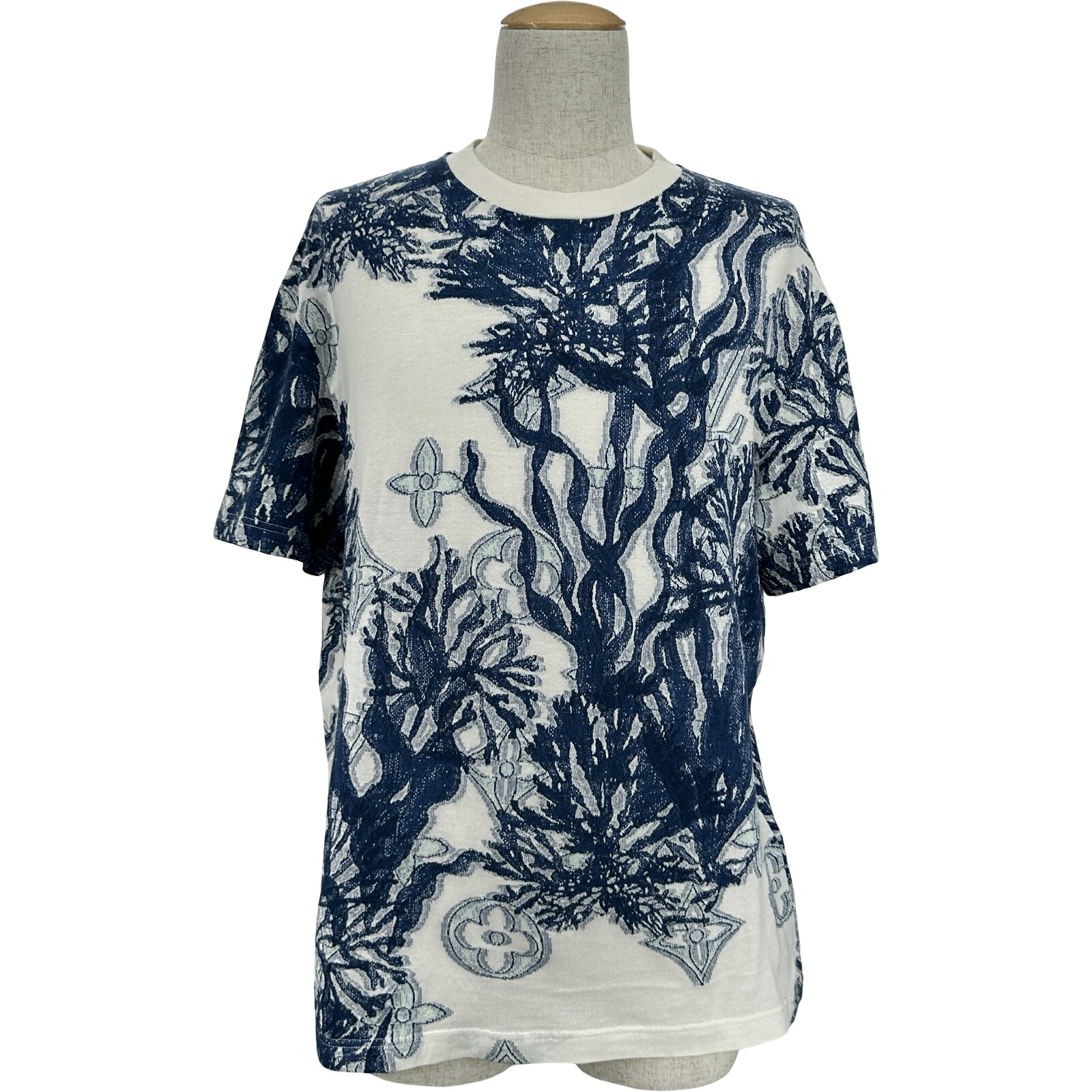 ルイ・ヴィトン LOUIS VUITTON グラフィックモノグラム半袖Tシャツ HPY30W ブルー コットン メンズ 半袖Ｔシャツ【中古】｜OKURA（おお蔵）店