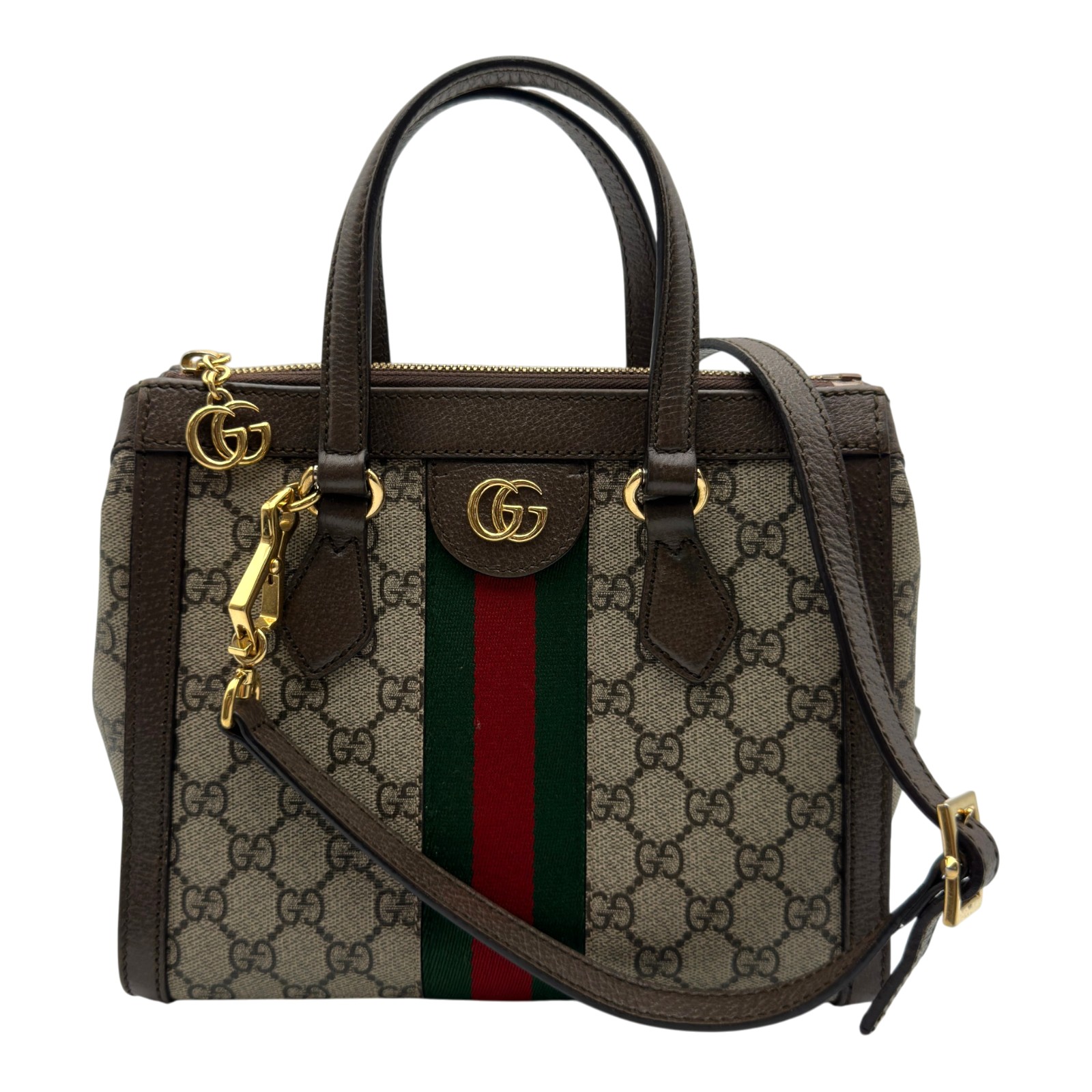 グッチ GUCCI オフィディア スモールトートバッグ 547551 ブラウン GGスプリームキャンバス/レザー レディース トートバッグ【中古】|OKURA(おお蔵)店