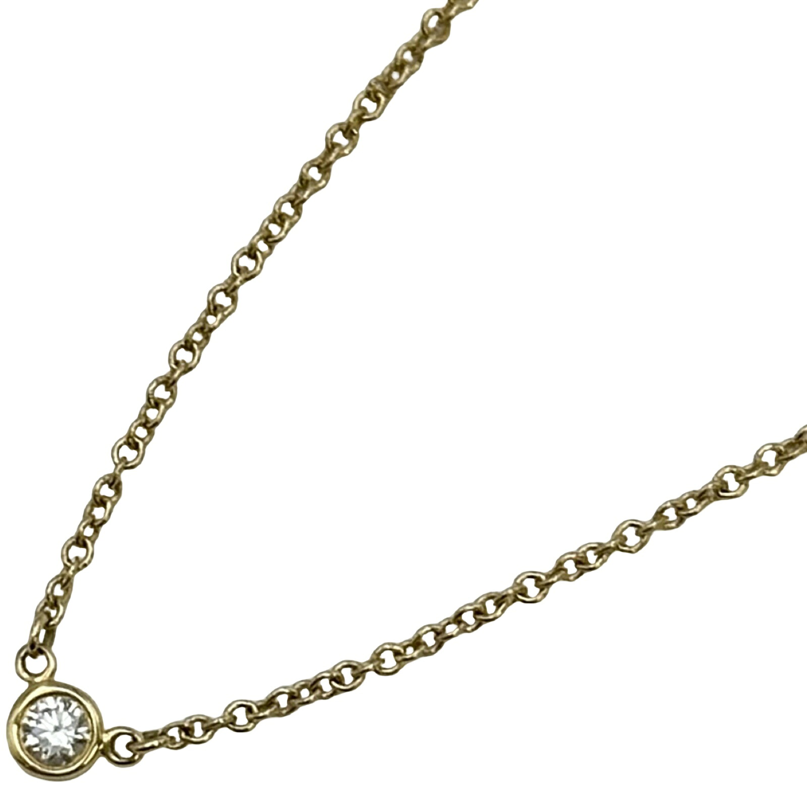 ティファニー TIFFANY&CO バイザヤードネックレス ゴールド Au750 ダイヤモンド ジュエリー【中古】|OKURA(おお蔵)店