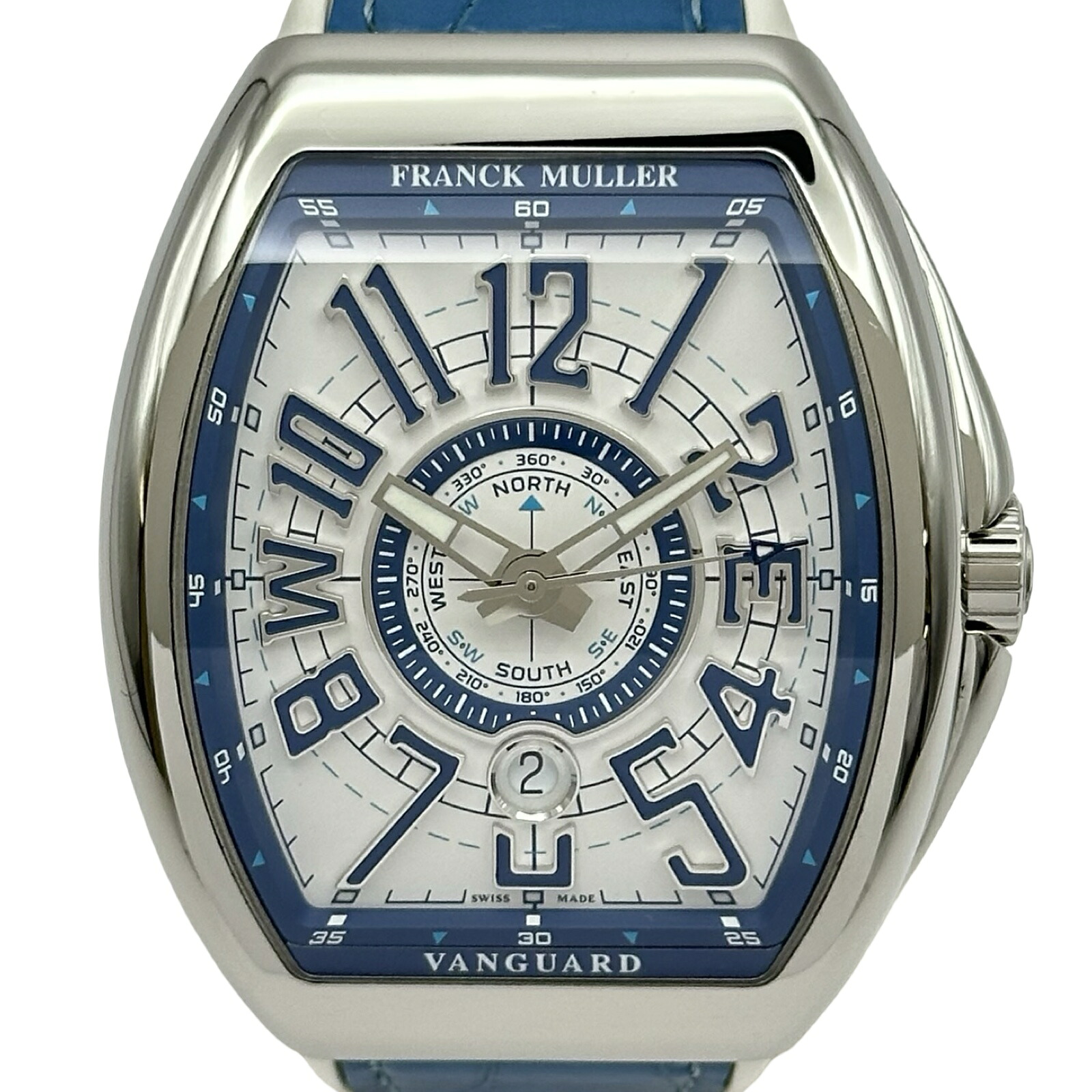 フランク・ミュラー FRANCK MULLER ヴァンガード マリナー V45SCDTYTMAR ホワイト ステンレススチール 自動巻き メンズ 腕時計【中古】｜OKURA（おお蔵）店