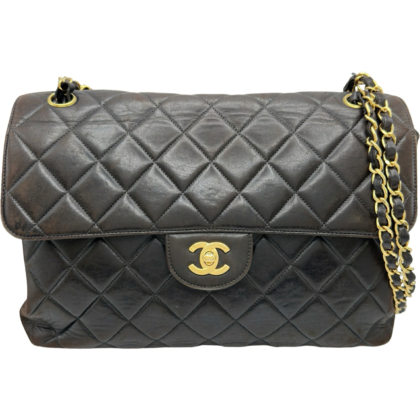 シャネル CHANEL マトラッセダブルフェイスチェーンショルダー 4番台 ブラック ゴールド金具 ラムスキン レディース ショルダーバッグ【中古】|OKURA(おお蔵)店