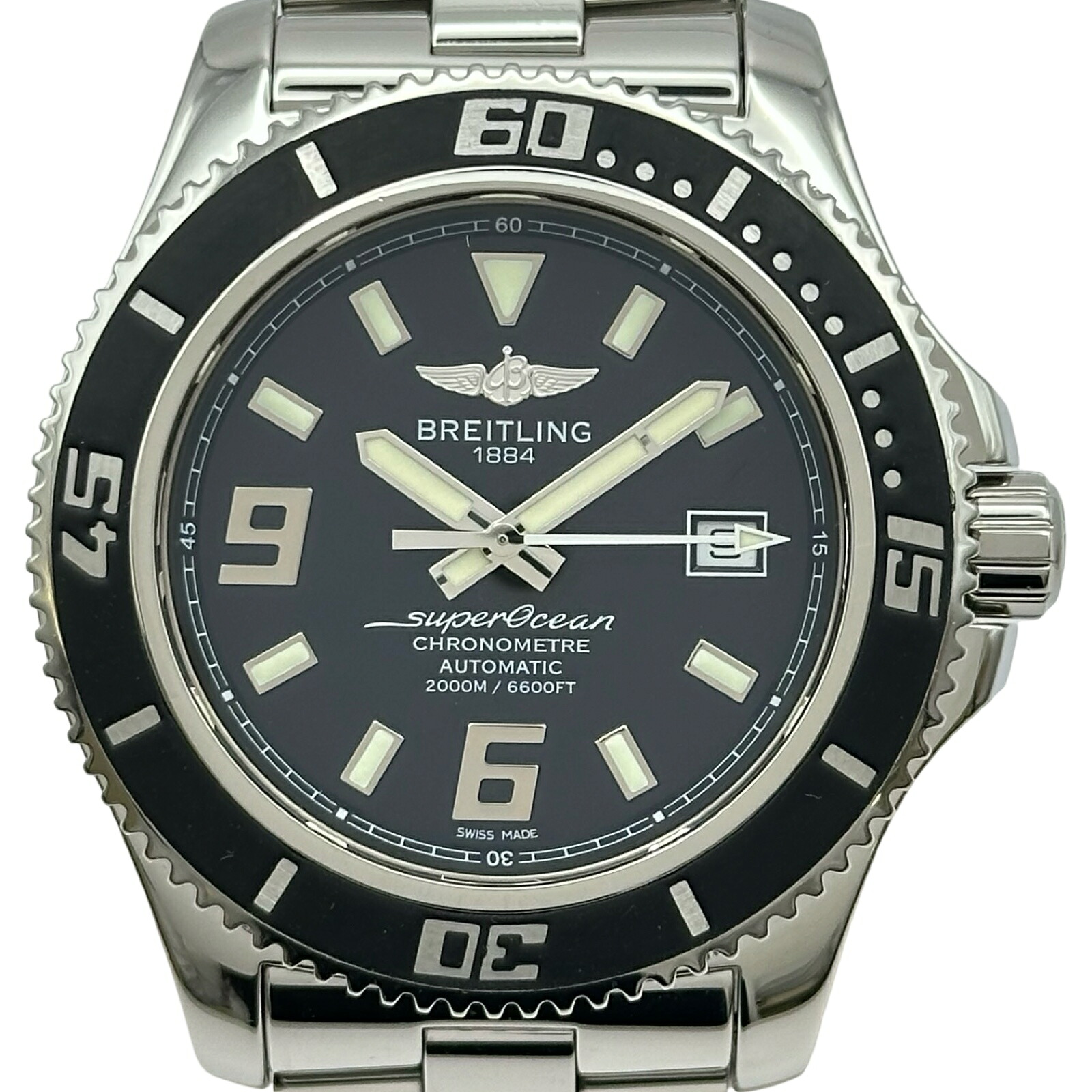 ブライトリング BREITLING スーパーオーシャン 44 A17391 ブラック ステンレススチール 自動巻き メンズ 腕時計【中古】|OKURA(おお蔵)店