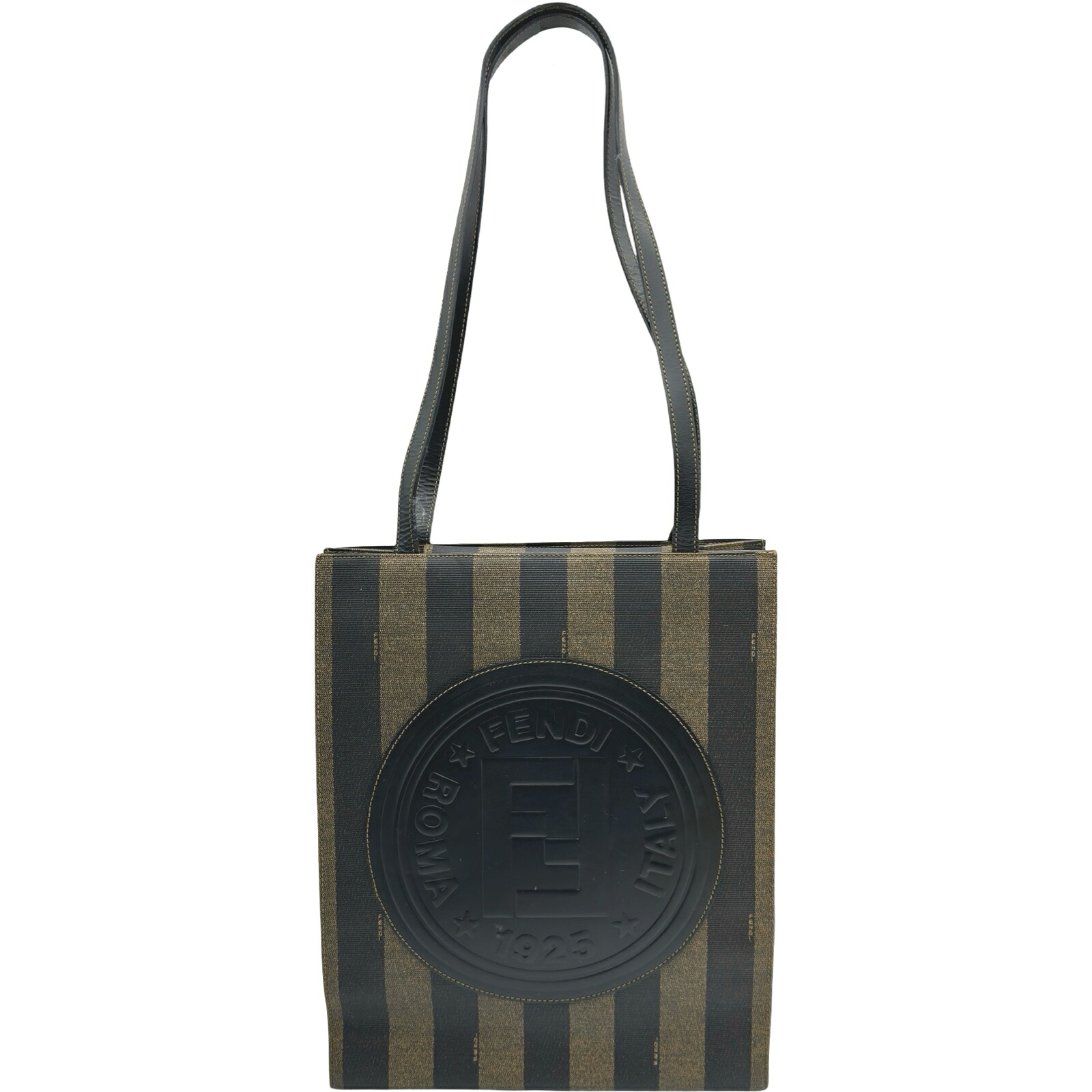 フェンディ FENDI ペカントートバッグ 259980 ブラウン ゴールド金具 PVC/レザー レディース トートバッグ【中古】｜OKURA（おお蔵）店