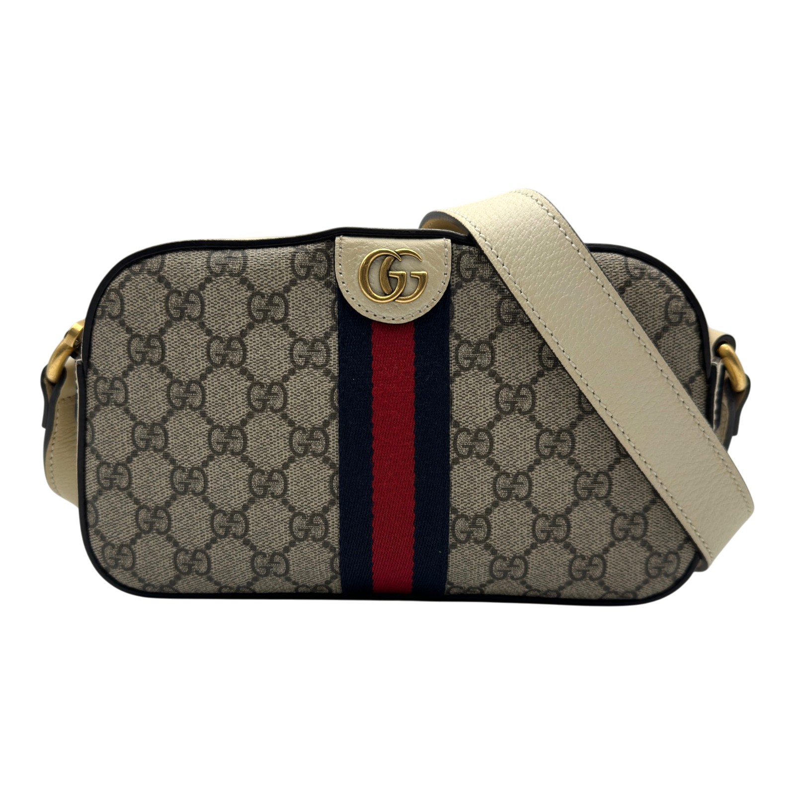 グッチ GUCCI オフディア GGスプリームカメラバッグ 381064 アイボリー GGスプリームキャンバス/レザー レディース ショルダーバッグ【中古】|OKURA(おお蔵)店