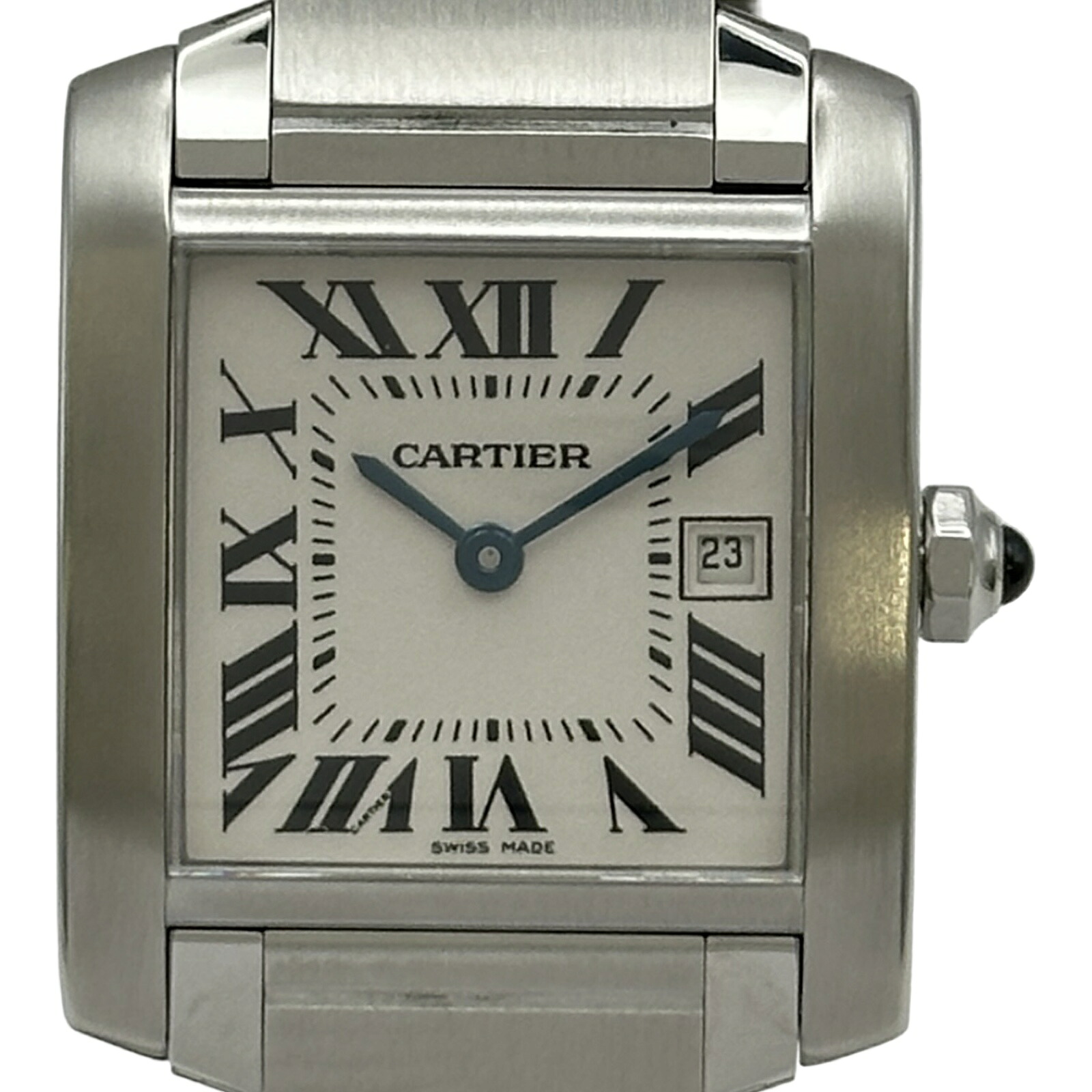 カルティエ Cartier タンク フランセーズ MM W51011Q3 アイボリー ステンレススチール クオーツ レディース 腕時計【中古】｜OKURA（おお蔵）店