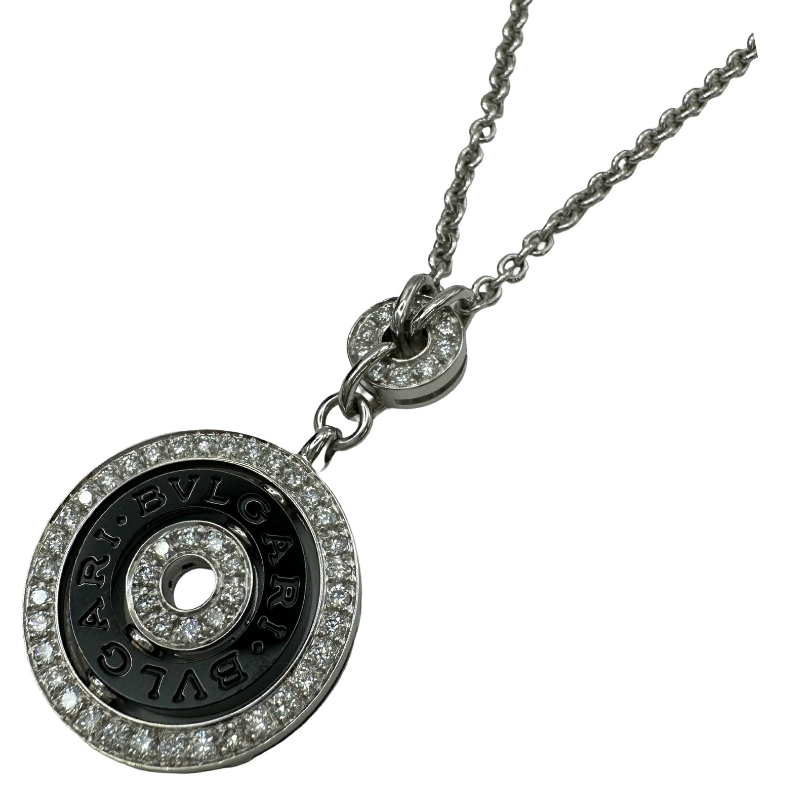 ブルガリ BVLGARI アストラーレチェルキネックレス ホワイトゴールド 750/セラミック ダイヤモンド ジュエリー【中古】|OKURA(おお蔵)店
