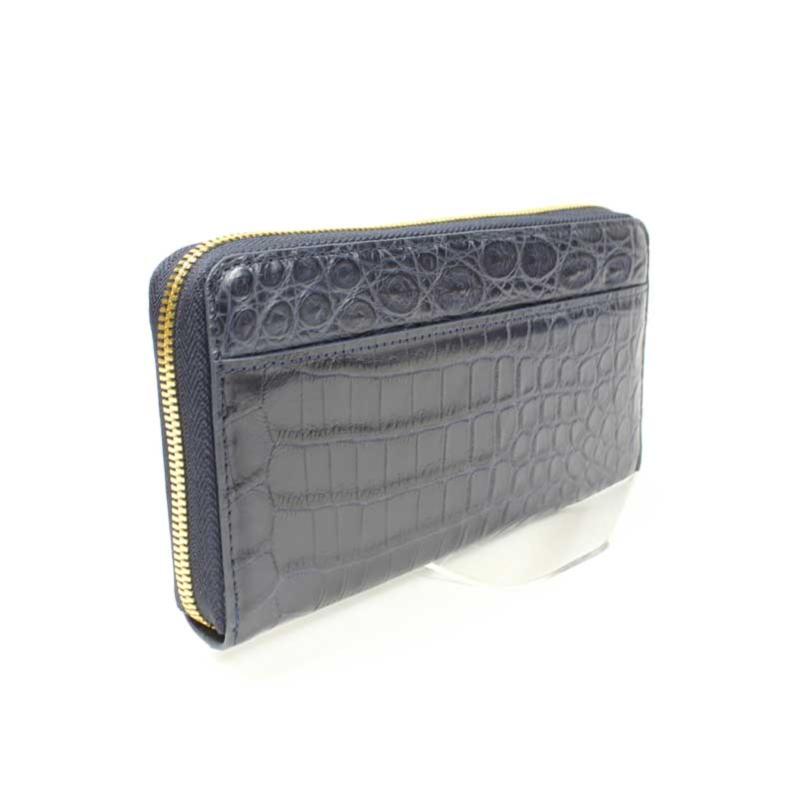 楽天市場 ヒルトン Hilton ラウンドファスナー長財布 クロコダイル ネイビー レディース メンズ ウォレット 中古 Okura おお蔵 楽天市場店