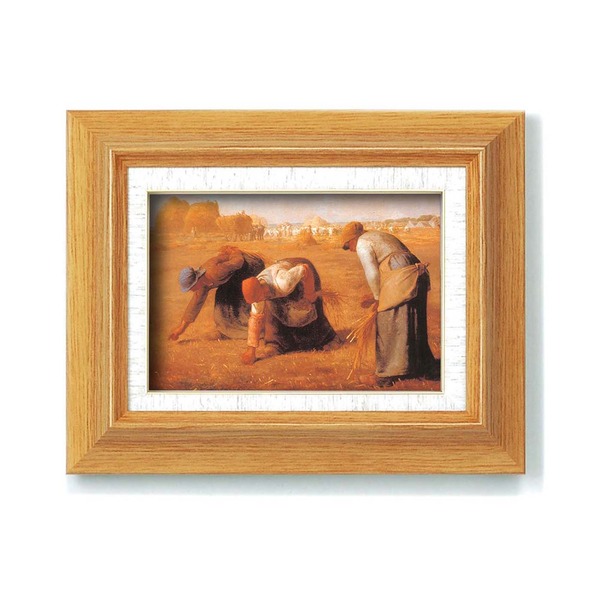 ミレー　落穂拾い　おちぼひろい　絵画　絵　水晶絵　アート　額絵　名画　額縁　壁掛 落穂ひろい ミレー