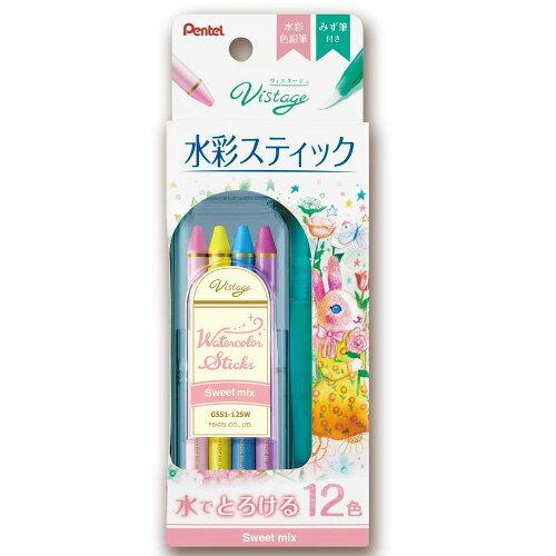 楽天市場】ぺんてる／Vistage 水彩スティック スイート MIX