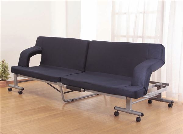 折りたたみ式 ソファベッド (組立不要) (ブラウン ネイビー から選べる) 楽天市場】ファミリー・ライフ 折りたたみソフソファベッド ブラウン