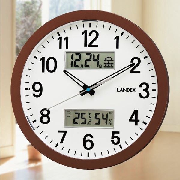 楽天市場】壁掛け時計 温度 湿度 自動点灯 静音 カレンダー付き【温