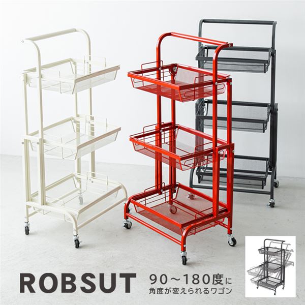 楽天市場】スチール製 ワゴン キッチンワゴン キャスター付き 3段