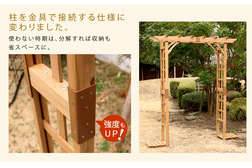 つた ツタ 天然木製 ロマンチック フェンス バラ 北欧 ナチュラル ダークブラウン ホワイト 園芸支柱 薔薇 天然木パーゴラアーチ金具セット トレリス おしゃれ 門 Bp R0ub4 西新オレンジストア アーチ 蔦 朝顔