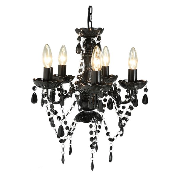 楽天市場】6灯 シャンデリア LED対応 黒 ブラック アンティーク 天井