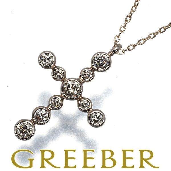 KASHIKEY カシケイ ネックレス ブラウン ダイヤ ダイヤモンド 0.40ct ベゼル クロス ロング K18BG 箱 Necklace【中古】BLJ｜グリーバー