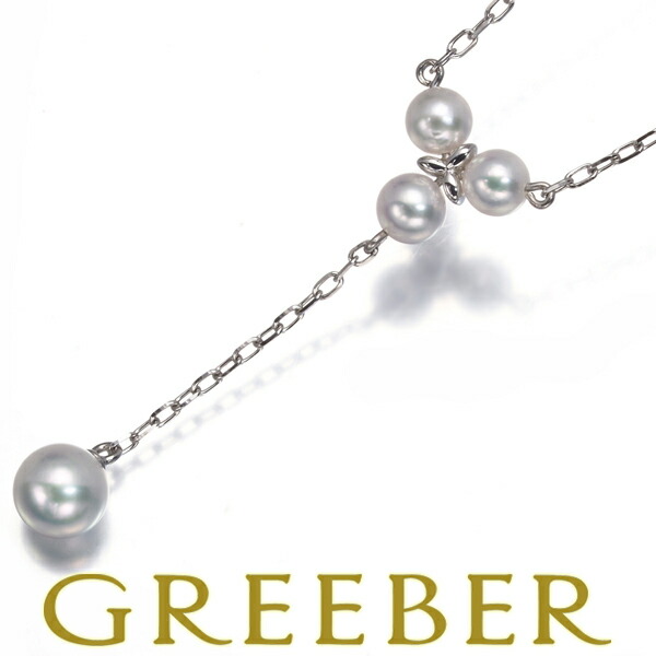 205【ミキモト】K18 ベビーパール　約3.4-3.9mm ネックレス　リボン 楽天市場】MIKIMOTO ミキモト リボン＆ベル ネックレス ベビー