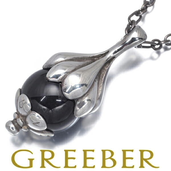 ★ポイント5倍対象商品★Georg Jensen ジョージジェンセン ネックレス オニキス ヘリテージ 1991 シルバー 925 Necklace【中古】BLJ