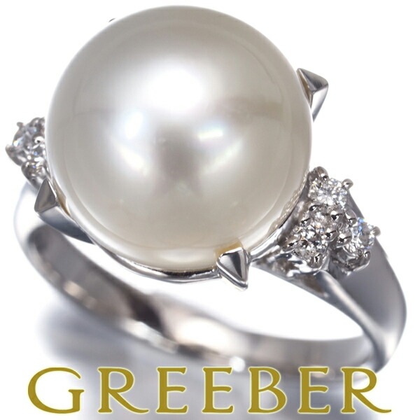 TASAKI タサキ リング パール 真珠 11.6mm ダイヤ ダイヤモンド 0.11ct 10号 Pt900 Pearl Ring 指輪 【中古】BLJ
