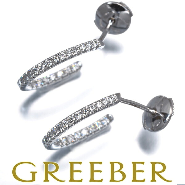 デビアス ピアス ダイヤ ダイヤモンド フープ K18WG ソーティング Pierce【中古】BLJ/GENJ