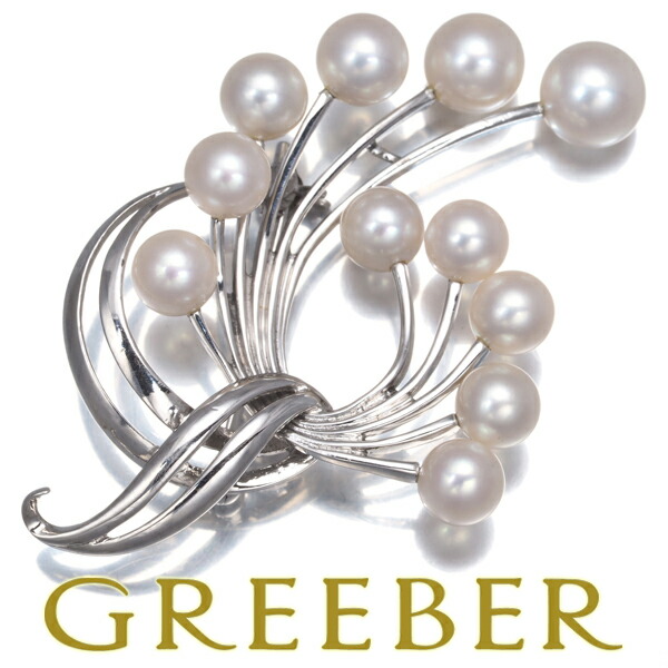 楽天市場】ミキモト ブローチ MIKIMOTO リーフ 真珠 3.5~6.4mm