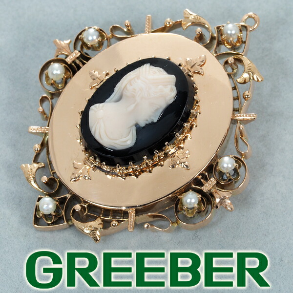 楽天市場】シェル カメオ アンティーク 男性の横顔 ブローチ シルバー