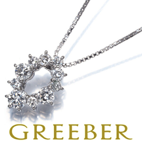 ★ポイント5倍対象商品★ダイヤ ダイヤモンド 0.51ct 10P ネックレス Pt900/Pt850 Necklace【中古】GENJ