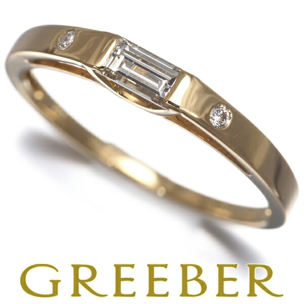 ダイヤ ダイヤモンド 0.25ct バゲット 2種カット リング K18YG Ring 指輪 【中古】GENJ