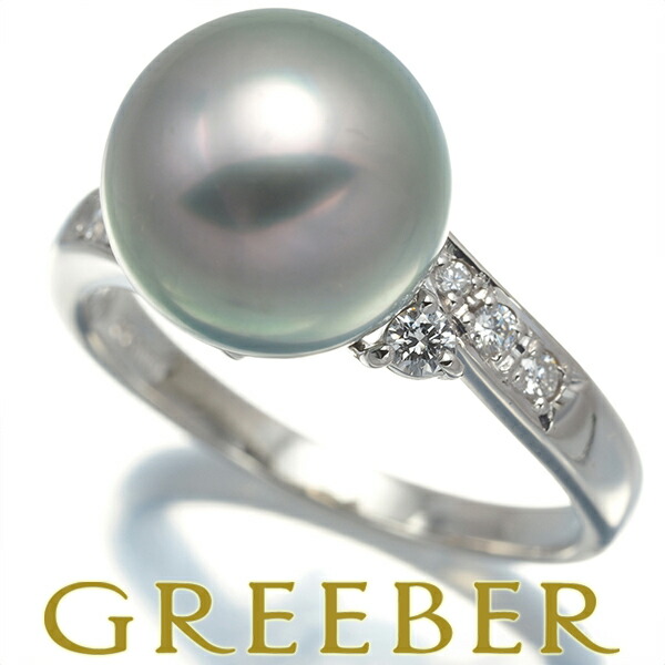 楽天市場】TASAKI タサキ リング ブラックパール 真珠 10.5mm ダイヤ  