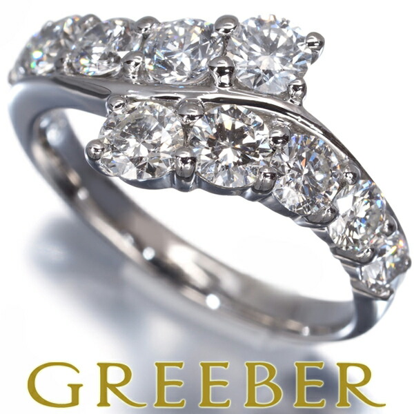 ダイヤ ダイヤモンド 1.00ct 10P リング Pt900 Ring 指輪 【中古】GENJ