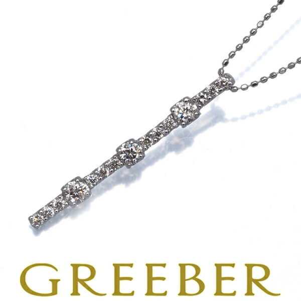 ★ポイント5倍対象商品★ ダイヤ ダイヤモンド 0.50ct ネックレス K18WG Necklace【中古】GENJ|グリーバー