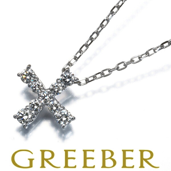 ★ポイント5倍対象商品★ MIKIMOTO ミキモト ネックレス ダイヤ ダイヤモンド 0.31ct クロス K18WG Necklace【中古】BLJ｜グリーバー 70,400円