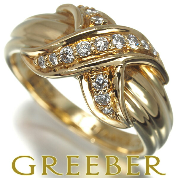 美品　ティファニー　K18 YG　シグネチャー ダイヤ　Xバンド リング　レア 楽天市場】【緑屋質屋】ティファニー Xバンドリング