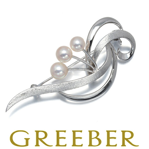 ★ポイント5倍対象商品★ MIKIMOTO ミキモト ブローチ パール 真珠 5.2-5.9mm シルバー Brooch【中古】BLJ 12,994円