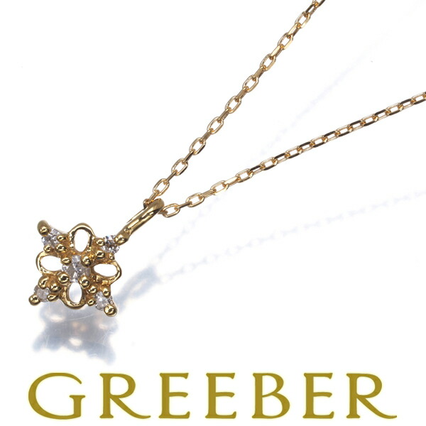 ★ポイント5倍対象商品★ オデュース4℃ ネックレス ダイヤ ダイヤモンド クロス K18YG Necklace【中古】BLJ/GENJ