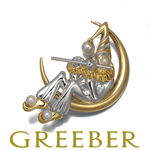 楽天市場】ミキモト ピエロモチーフ パール 真珠 ブローチ シルバー/GP