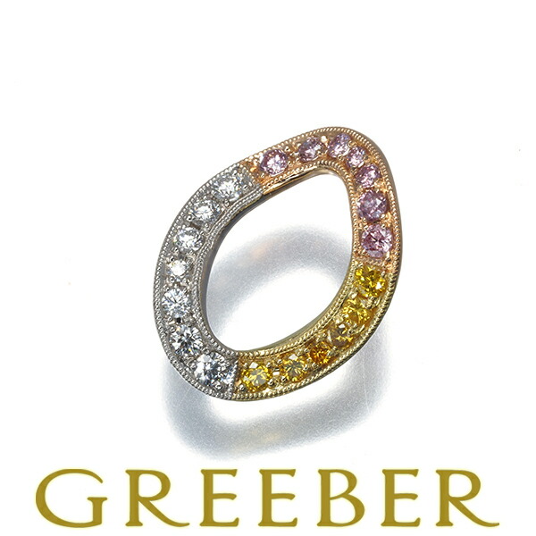 ダイヤ ダイヤモンド 0.14ct/0.15ct/0.12ct ペンダント トップ K18YG/PG/Pt900 ソ Pendant【中古】GENJ 59,400円