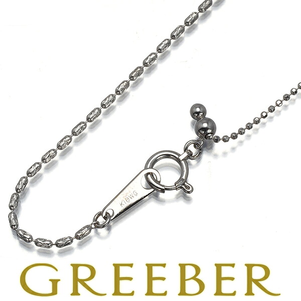 ★ポイント5倍対象商品★ ローラーシリンダー チェーンネックレス 45cm K18WG Necklace【中古】GENJ|グリーバー