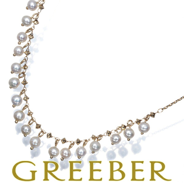 ヴァンドーム ネックレス ベビーパール 真珠 2.8mm ロング K10YG Necklace【中古】BLJ/GENJ