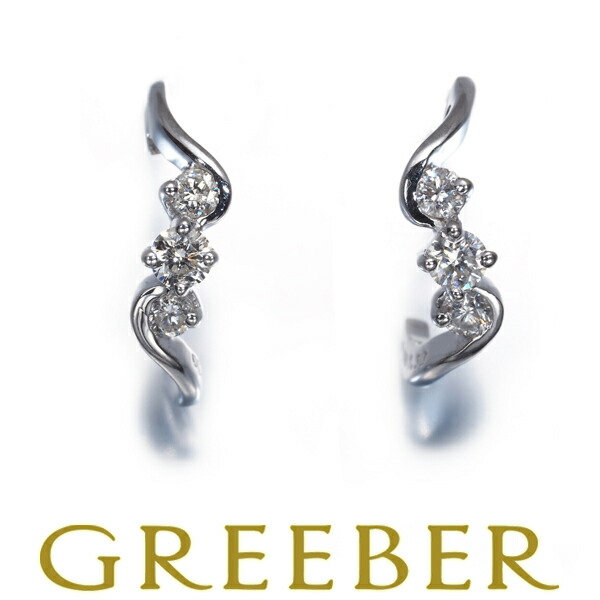 エステール ピアス ダイヤ ダイヤモンド 0.30ct/0.30ct K18WG Pierce【中古】BLJ/GENJ